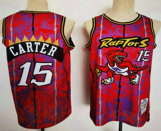 Men's Toronto Raptors #15 Vince Carter 1998-99 Red Hardwood Classics Soul Swingman Throwback Fashion Jersey