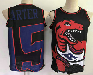 Men's Toronto Raptors #15 Vince Carter Black Big Face Mitchell Ness Hardwood Classics Soul Swingman Throwback Jersey