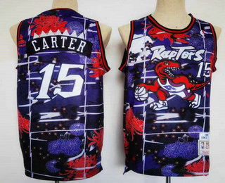 Men's Toronto Raptors #15 Vince Carter Black Hardwood Classics Soul Swingman Throwback Fashion Jersey