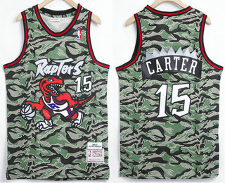 Men's Toronto Raptors #15 Vince Carter Camo Hardwood Classics Soul Swingman Throwback Jersey