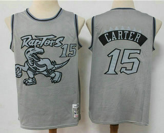 Men's Toronto Raptors #15 Vince Carter Grey Hardwood Classics Soul Swingman Throwback Jersey