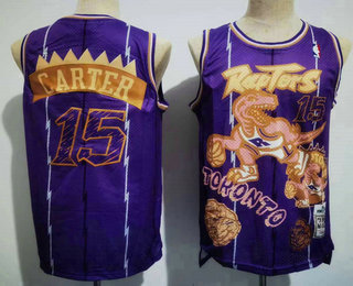 Men's Toronto Raptors #15 Vince Carter Purple Swingman Stitched Throwback Jersey 01
