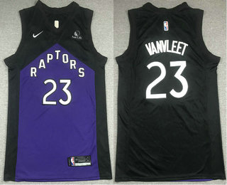 Men's Toronto Raptors #23 Fred VanVleet Purple With Black Nike Swingman 2021 Earned Edition Stitched Jersey
