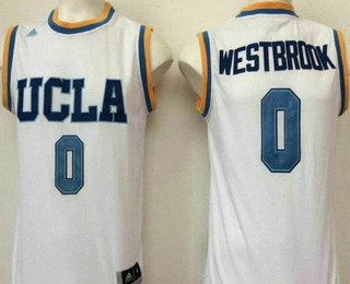 Men's UCLA Bruins ##0 Russell Westbrook White College Basketball 2017 adidas Swingman Stitched NCAA Jersey