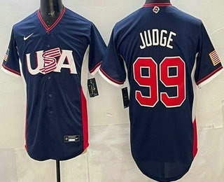Men's USA #99 Aaron Judge Navy 2026 World Baseball Classic Cool Base Jersey