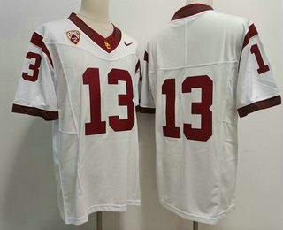 Men's USC Trojans #13 Caleb Williams White FUSE College Football Jersey