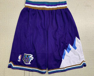 Men's Utah Jazz Mountain Purple Hardwood Classics Soul Swingman Throwback Shorts