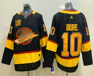 Men's Vancouver Canucks #10 Pavel Bure Black 50th Season Adidas Stitched NHL Jersey