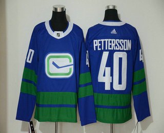 Men's Vancouver Canucks #40 Elias Pettersson Blue Third Adidas Stitched NHL Jersey