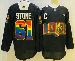 Men's Vegas Golden Knights #61 Mark Stone 2022 Black Pride Night Stitched Jersey