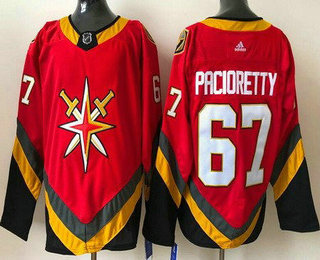 Men's Vegas Golden Knights #67 Max Pacioretty Red 2021 Reverse Retro Authentic Jersey