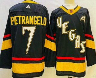 Men's Vegas Golden Knights #7 Alex Pietrangelo Black 2022 Reverse Retro Authentic Jersey