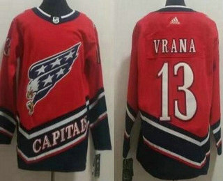 Men's Washington Capitals #13 Jakub Vrana Red 2021 Reverse Retro Authentic Jersey
