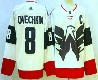 Men's Washington Capitals #8 Alex Ovechkin 2023 White Navy Stadium Series Stitched Jersey