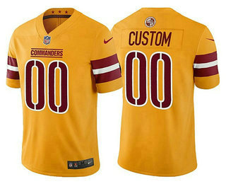 Men's Washington Commanders Active Player Custom Gold Vapor Untouchable Stitched Football Jersey
