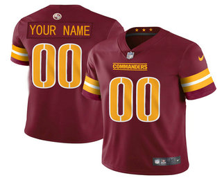 Men's Washington Commanders Active Player Custom Red Vapor Untouchable Stitched Football Jersey