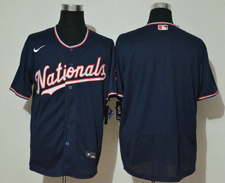 Men's Washington Nationals Blank Navy Blue Stitched MLB Cool Base Nike Jersey
