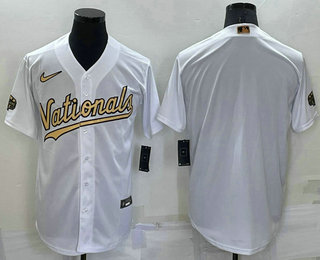 Men's Washington Nationals Blank White 2022 All Star Stitched Cool Base Nike Jersey