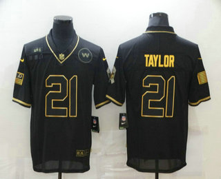 Men's Washington Redskins #21 Sean Taylor Black Gold 2020 Salute To Service Stitched NFL Nike Limited Jersey