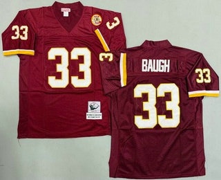 Men's Washington Redskins #33 Sammy Baugh Red Throwback Jersey