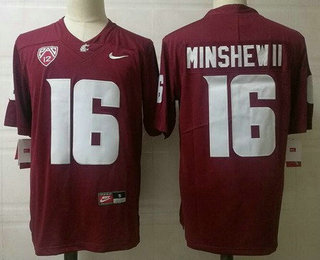 Men's Washington State Cougars #16 Gardner Minshew II Red College Football Jersey
