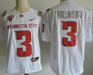 Men's Washington State Cougars #3 Tyler Hilinski White College Football Jersey