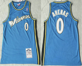 Men's Washington Wizards #0 Gilbert Arenas 2003-04 Blue Hardwood Classics Swingman Throwback Jersey
