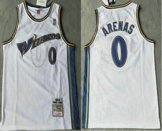 Men's Washington Wizards #0 Gilbert Arenas 2003-04 White Hardwood Classics Swingman Throwback Jersey
