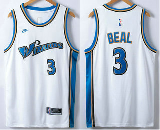Men's Washington Wizards #3 Bradley Beal White 2023 Hardwood Classics Swingman Nike Jersey