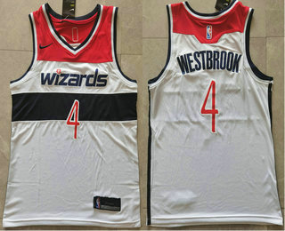 Men's Washington Wizards #4 Russell Westbrook White 2021 Nike Swingman Stitched NBA Jersey