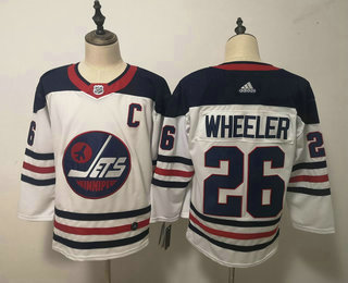 Men's Winnipeg Jets #26 Blake Wheeler White Breakaway Heritage Adidas Stitched NHL Jersey