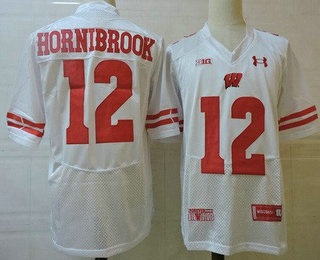 Men's Wisconsin Badgers #12 Alex Hornibrook White College Football Jersey