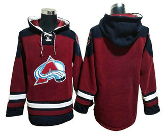 Mens Colorado Avalanche Blank Red Ageless Must Have Lace Up Pullover Hoodie