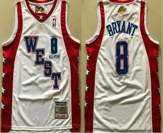 NBA 2004 All-Star #8 Kobe Bryant White Hardwood Classics Soul Swingman Throwback Jersey