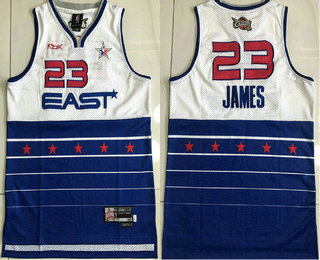 NBA 2006 All-Star #23 LeBron James White Blue Hardwood Classics Soul AU Throwback Jersey