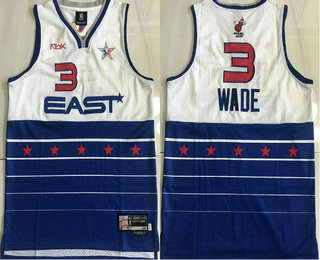 NBA 2006 All-Star Miami Heat #3 Dwyane Wade White Blue Hardwood Classics Soul AU Throwback Jersey