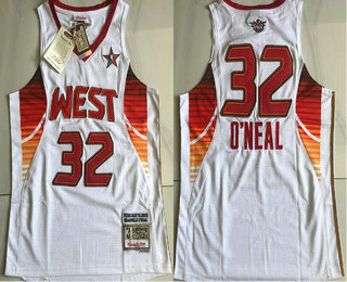 NBA 2009 All-Star Orlando Magic #32 Shaquille O'neal White Hardwood Classics Soul AU Throwback Jersey