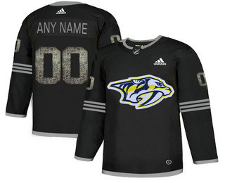 Nashville Predators Black Shadow Logo Print Men's Customized Adidas Jersey