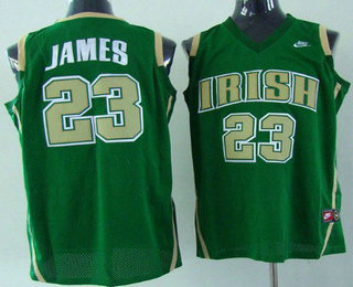 The Fighting Irish #23 Lebron James Green Jersey