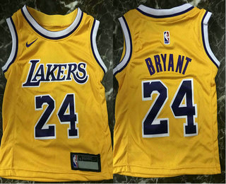 Toddler Los Angeles Lakers #24 Kobe Bryant Yellow 2018-2019 Nike Swingman Stitched NBA Jersey