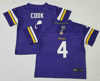 Toddlers Minnesota Vikings #4 Dalvin Cook Purple 2020 Color Rush Stitched NFL Nike Limited Jersey
