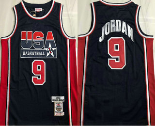 USA Basketball 1992 Olympic Dream Team #9 Michael Jordan 1992 Blue Hardwood Classics Soul AU Throwback Jersey