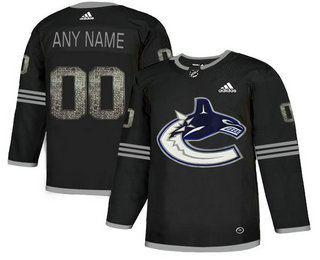 Vancouver Canucks Black Shadow Logo Print Men's Customized Adidas Jersey