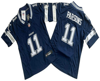 Women's Dallas Cowboys #11 Micah Parsons Navy Blue 2023 FUSE Vapor Stitched Jersey
