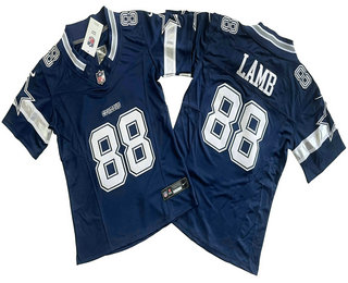 Women's Dallas Cowboys #88 CeeDee Lamb Navy Blue 2023 FUSE Vapor Limited Stitched Jersey