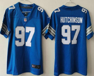 Women's Detroit Lions #97 Aidan Hutchinson Limited Blue 2024 Vapor Jersey