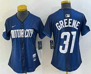 Women's Detroit Tigers #31 Riley Greene 2024 Navy City Connect Cool Base Limited Stitched Jersey