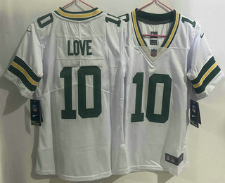 Women's Green Bay Packers #10 Jordan Love White 2020 Vapor Untouchable Stitched Nike Limited Jersey