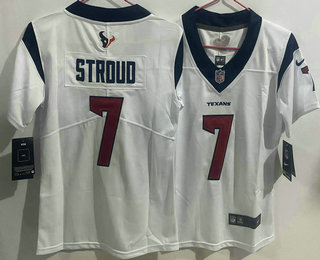 Women's Houston Texans #7 CJ Stroud White Vapor Stitched Nike Limited Jersey