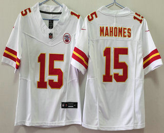 Women's Kansas City Chiefs #15 Patrick Mahomes Limited White FUSE Vapor Jersey